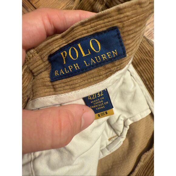 Polo Ralph Lauren Tan Straight Leg Cotton Blend Corduroy Pants Size 42/32 - Picture 4 of 7